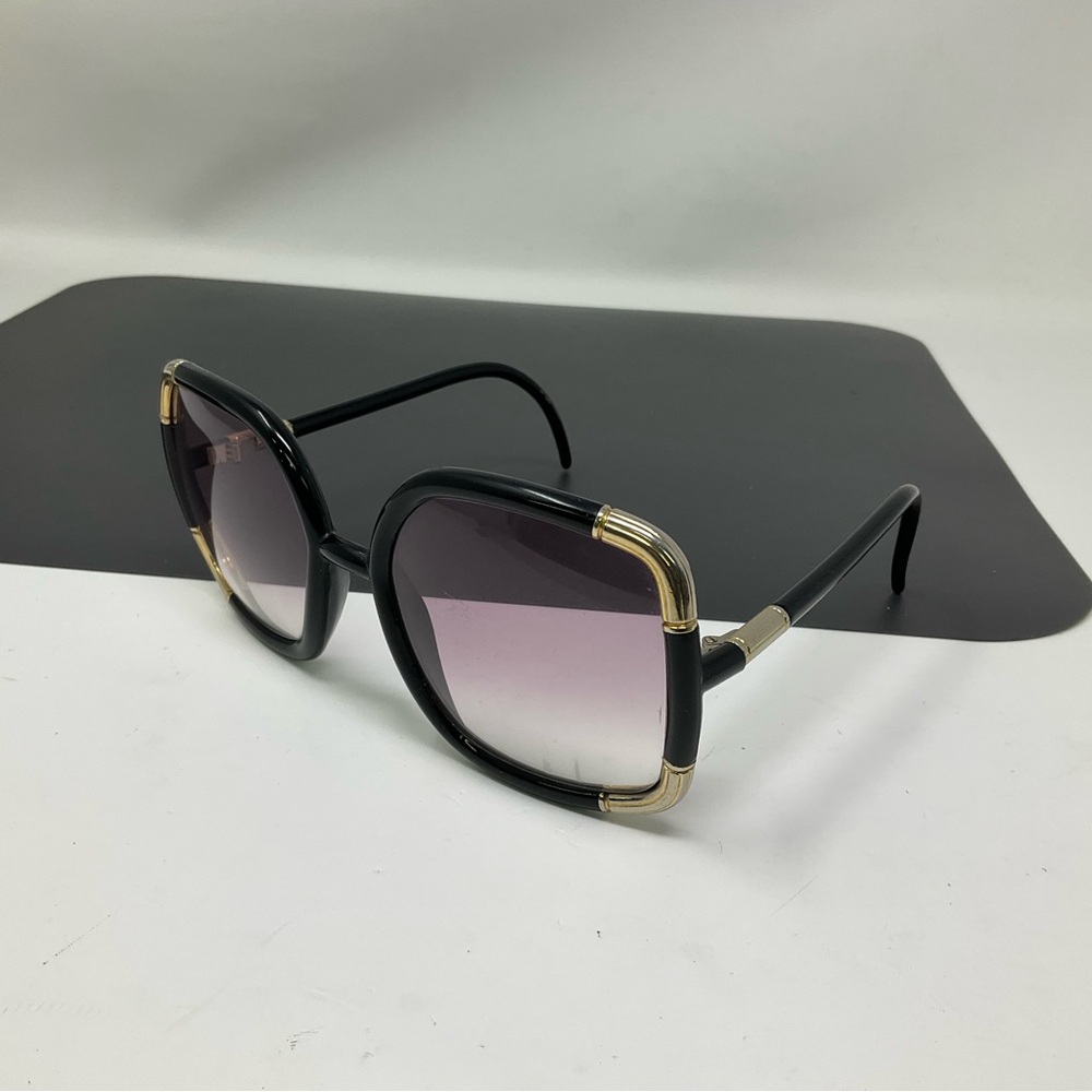 Vintage Ted Lapidus Black and Gold Oversized Women's Sunglasses - Picture 5 of 7